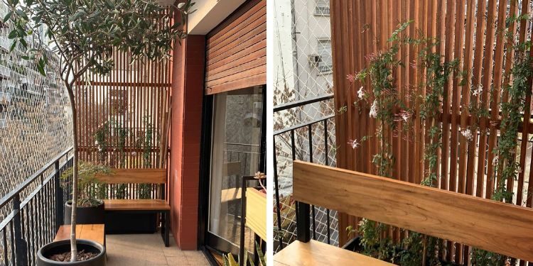 Tapando al vecino: así se resolvió el diseño de este balcón con buenas ideas de paisajismo